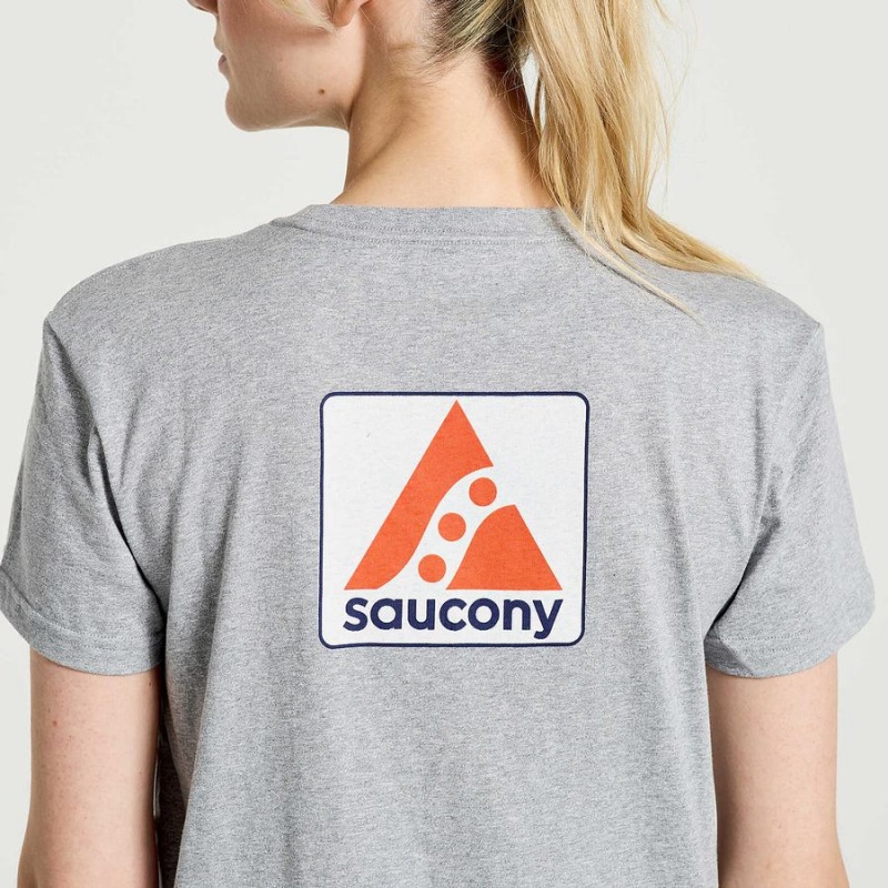 Women's Saucony Boston Rested T Shirts Grey | SG S46027-R57