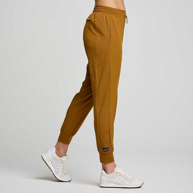 Women's Saucony Boston Woven Pants Brown | SG S34805-K40