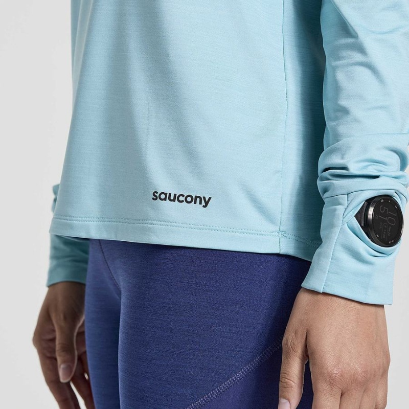 Women's Saucony Boulder Baselayer Tops Blue | SG S23870-B78