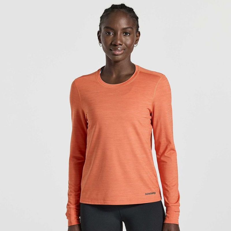 Women\'s Saucony Boulder Baselayer Tops Orange | SG S48175-N93