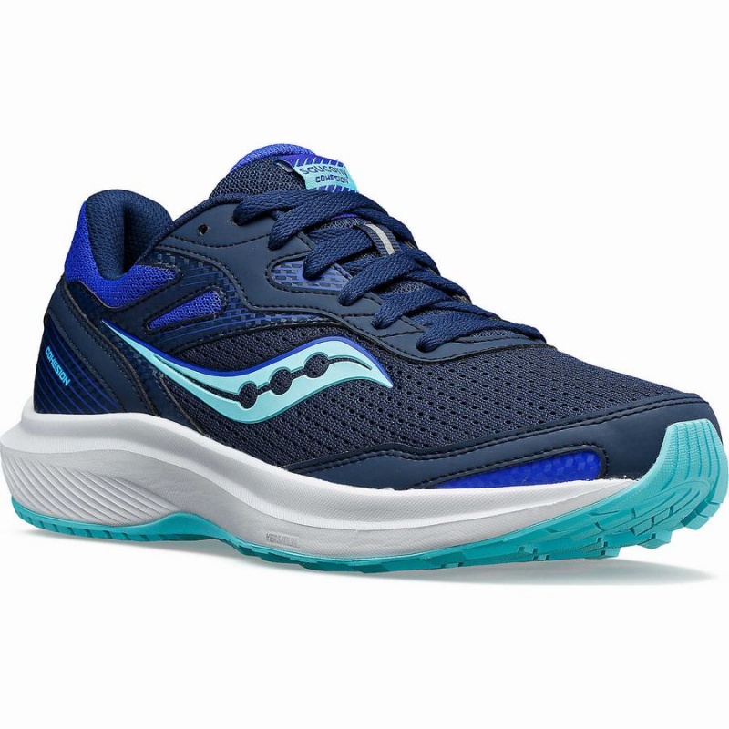 Women's Saucony Cohesion 16 Walking Shoes Navy / Turquoise | SG S62497-D05