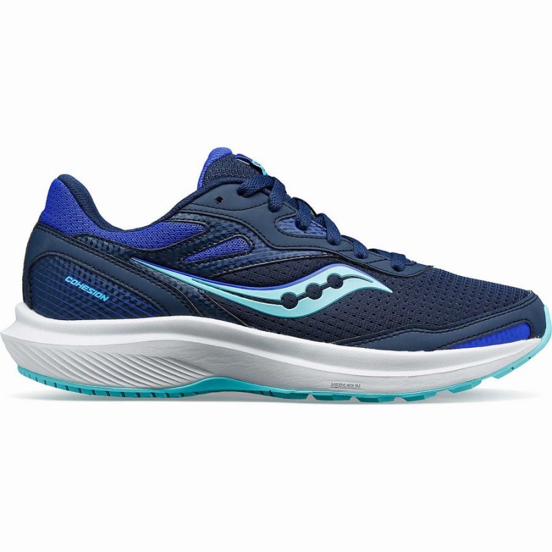 Women\'s Saucony Cohesion 16 Walking Shoes Navy / Turquoise | SG S62497-D05