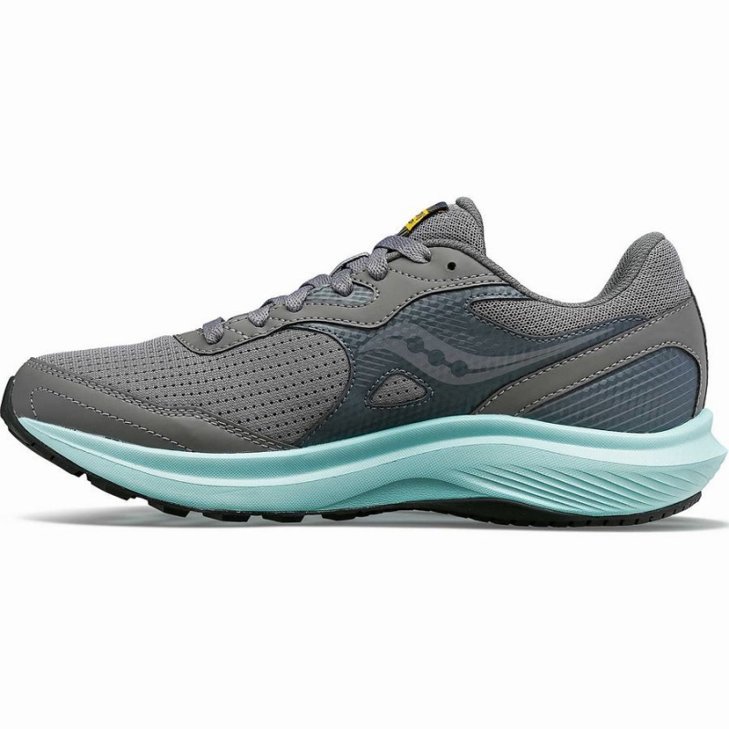 Women's Saucony Cohesion 16 Walking Shoes Grey / Turquoise | SG S04965-G07