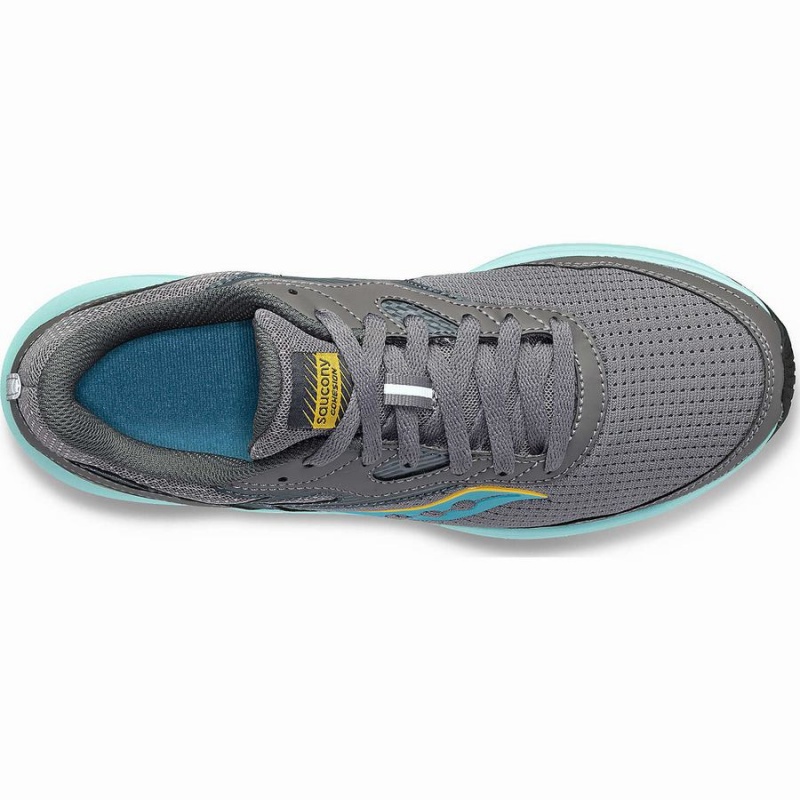 Women's Saucony Cohesion 16 Walking Shoes Grey / Turquoise | SG S04965-G07