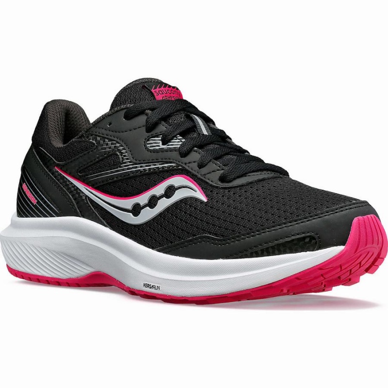 Women's Saucony Cohesion 16 Walking Shoes Black / Fuchsia | SG S79320-K56