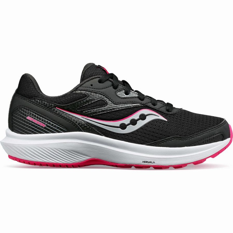 Women\'s Saucony Cohesion 16 Walking Shoes Black / Fuchsia | SG S79320-K56