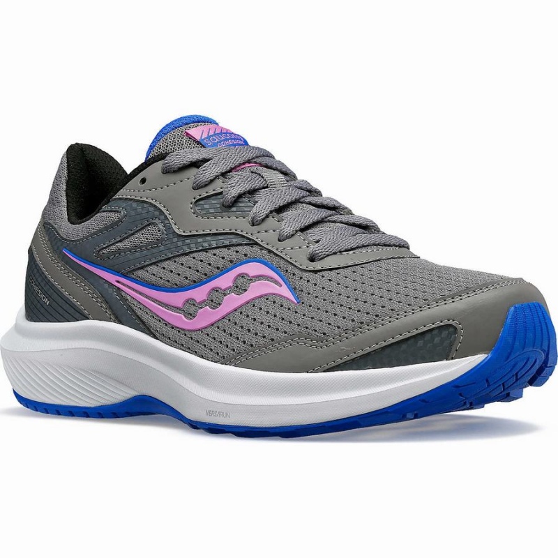 Women's Saucony Cohesion 16 Walking Shoes Grey / Purple | SG S81049-L64