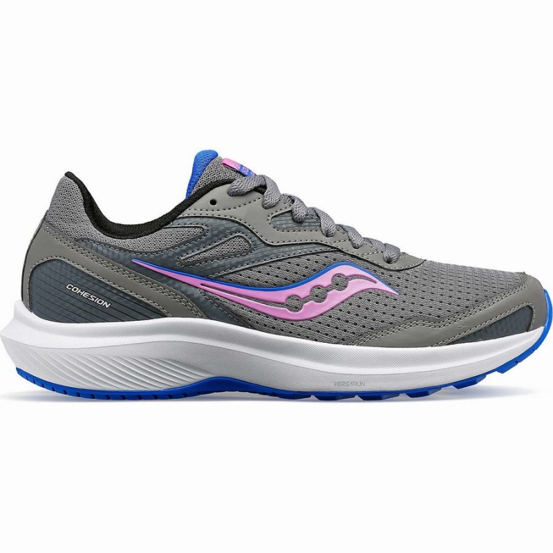 Women\'s Saucony Cohesion 16 Wide Walking Shoes Grey / Purple | SG S41536-A16