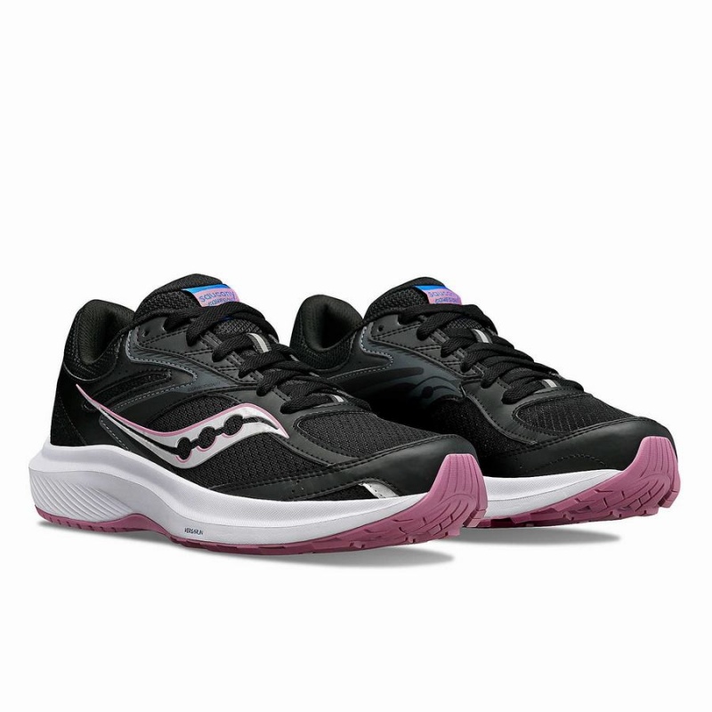 Women's Saucony Cohesion 17 Running Shoes Black / Purple | SG S87495-T89