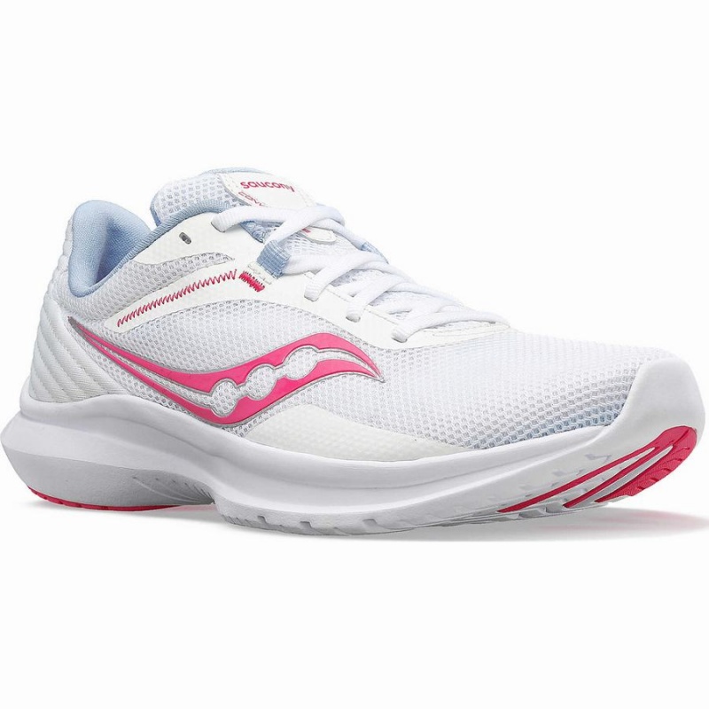 Women's Saucony Convergence Running Shoes White / Pink | SG S93065-D16