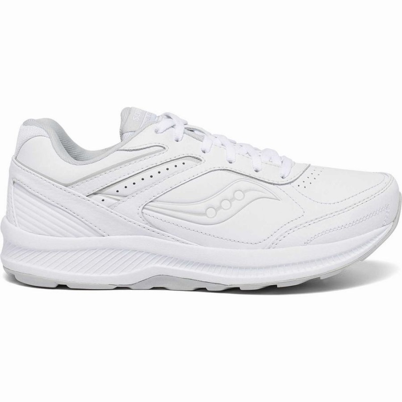 Women\'s Saucony Echelon Walker 3 Wide Walking Shoes White | SG S57628-W64