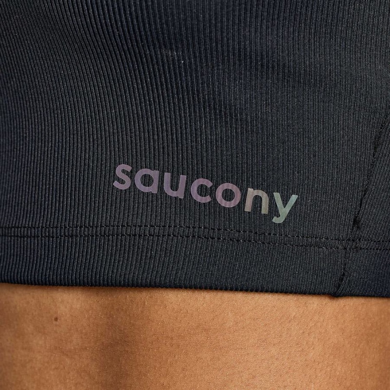 Women's Saucony Elevate Crop Tops Black | SG S28715-S79