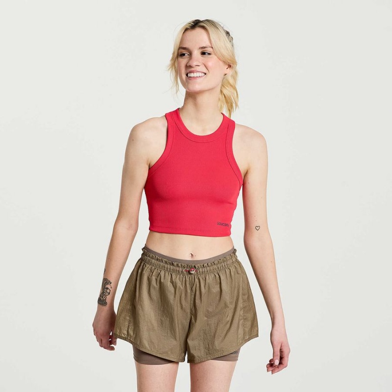 Women\'s Saucony Elevate Crop Tops Rose | SG S23170-D26