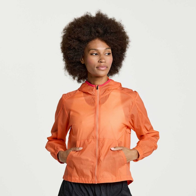 Women\'s Saucony Elevate Packaway Jackets Orange | SG S58304-E02