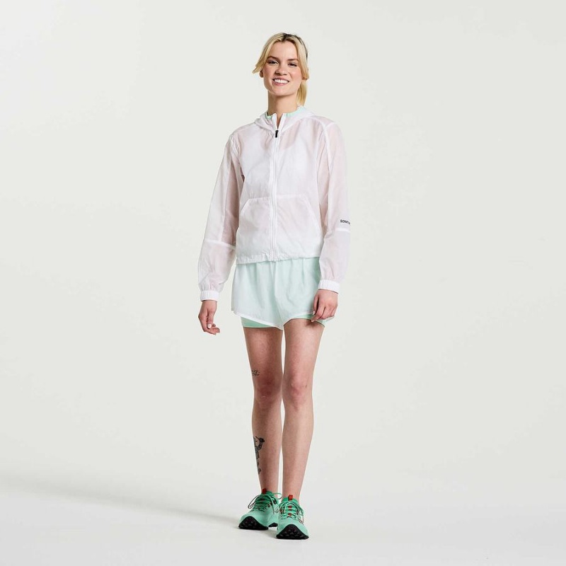 Women's Saucony Elevate Packaway Jackets White | SG S97583-Y82