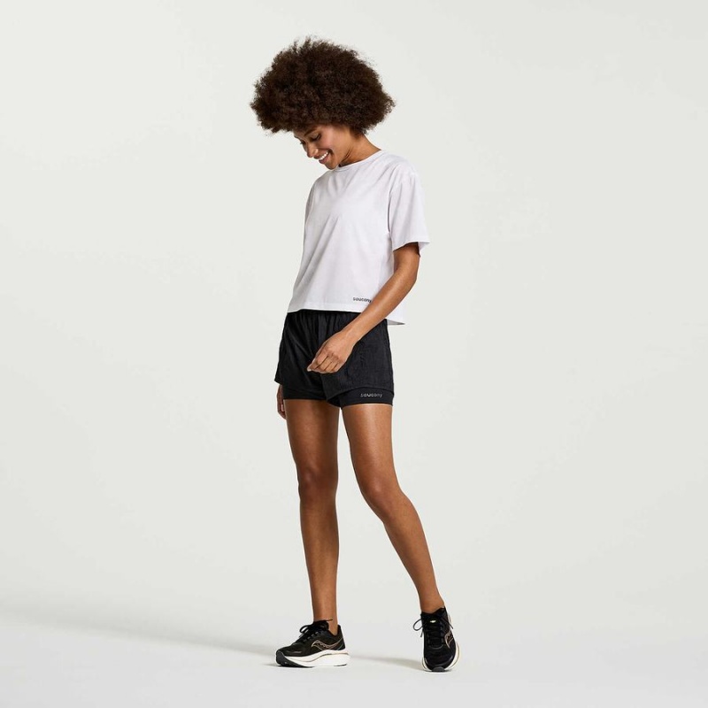 Women's Saucony Elevate Short Sleeve T Shirts White | SG S69130-T87