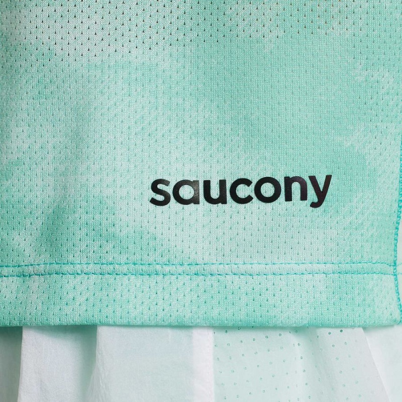 Women's Saucony Elevate Short Sleeve T Shirts Turquoise | SG S81250-U67