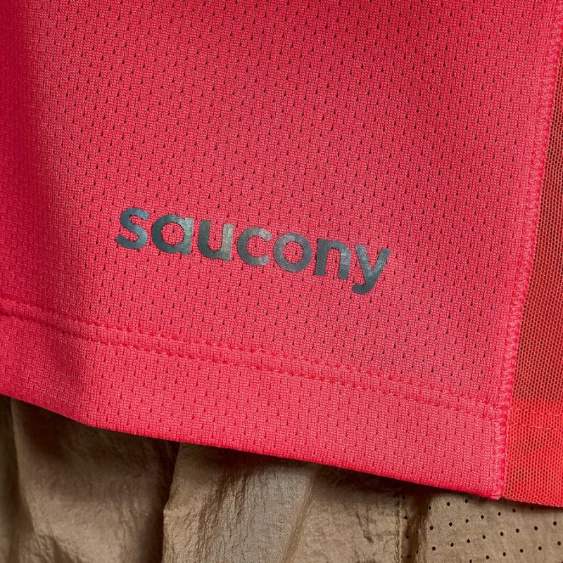 Women's Saucony Elevate Short Sleeve T Shirts Rose | SG S78694-P21