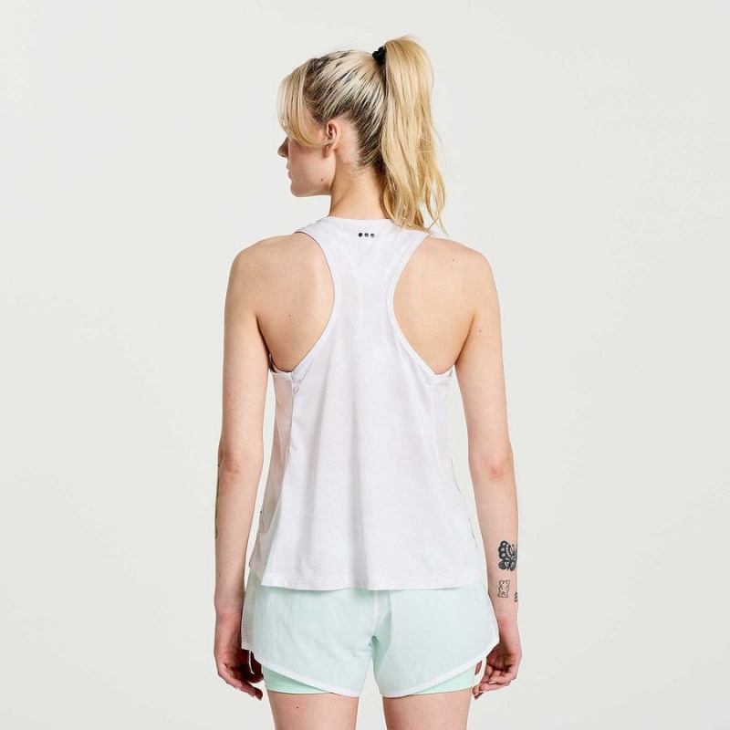 Women's Saucony Elevate Tank Top White | SG S84306-D04