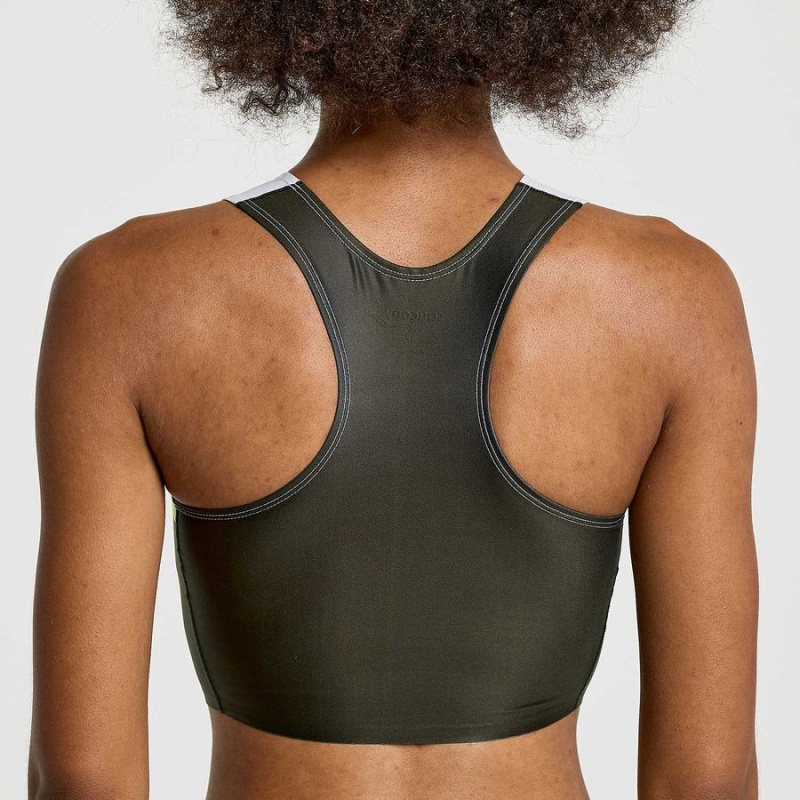 Women's Saucony Elite Crop Tops Umbra | SG S67594-Q07