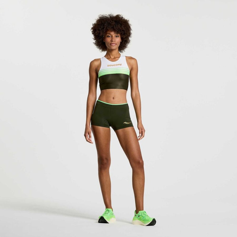 Women's Saucony Elite Crop Tops Umbra | SG S67594-Q07