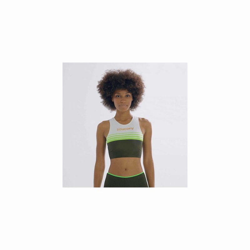 Women's Saucony Elite Crop Tops Umbra | SG S67594-Q07