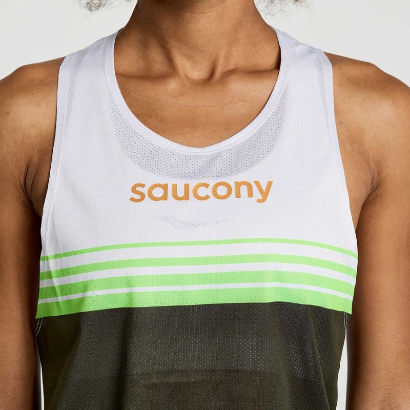 Women's Saucony Elite Singlet Tank Top Umbra | SG S39782-V37