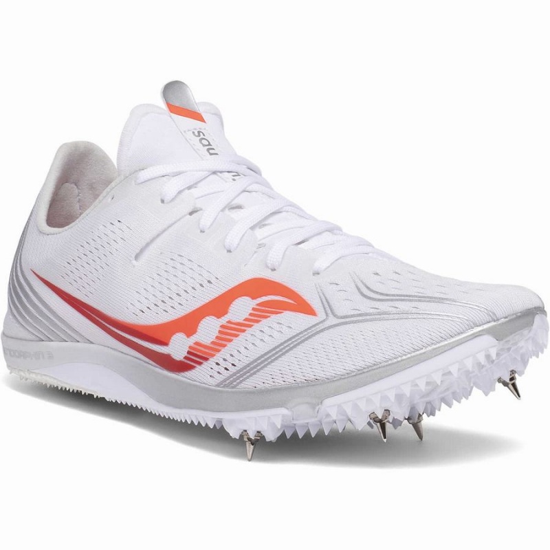 Women's Saucony Endorphin 3 Spike Track Spikes White / Red | SG S21863-L39