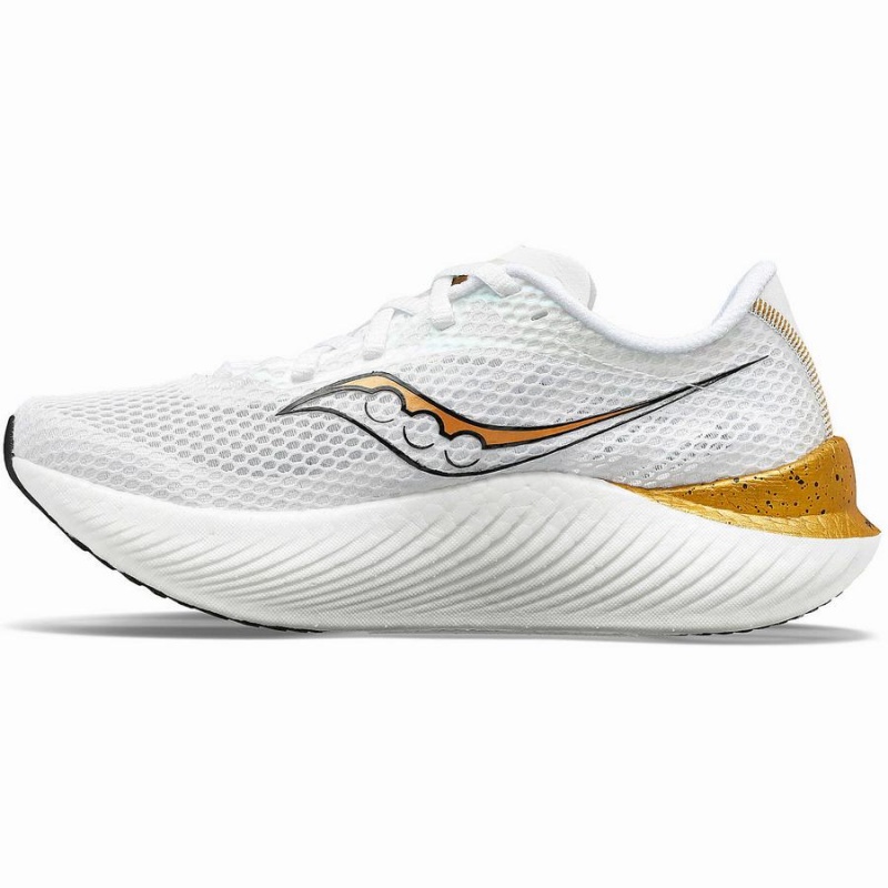 Women's Saucony Endorphin Pro 3 Running Shoes White / Gold | SG S31874-W93