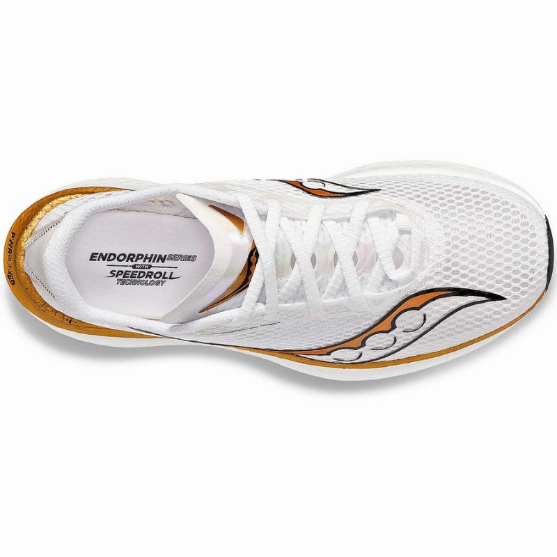 Women's Saucony Endorphin Pro 3 Running Shoes White / Gold | SG S31874-W93