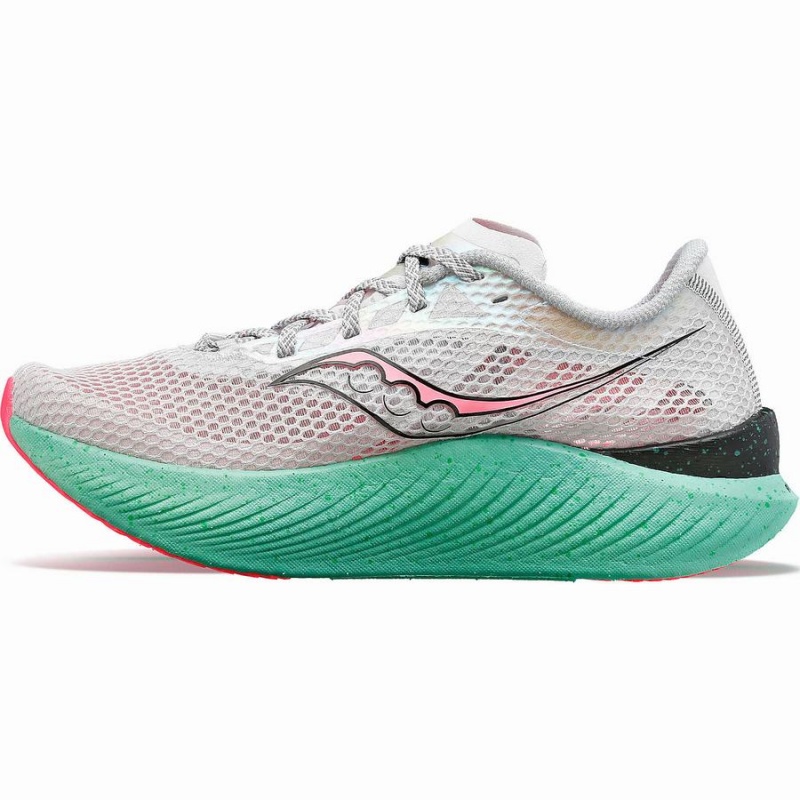 Women's Saucony Endorphin Pro 3 Running Shoes White / Pink | SG S69385-Z90