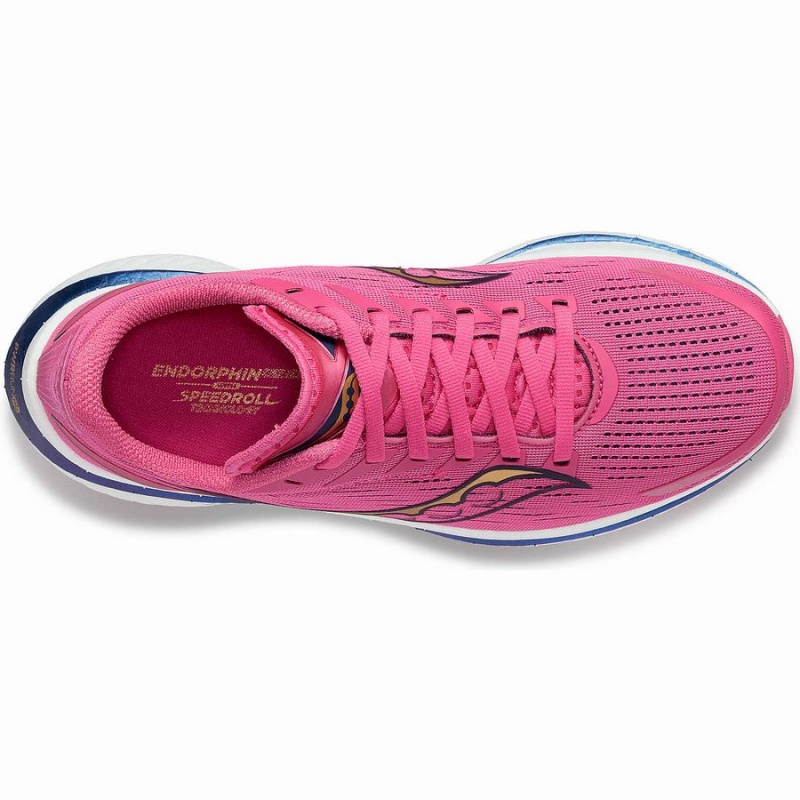 Women's Saucony Endorphin Speed 3 Running Shoes Pink / Navy | SG S97834-M43