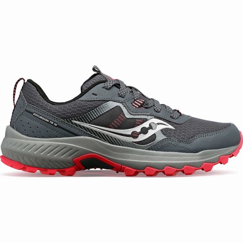 Women\'s Saucony Excursion TR16 Trail Running Shoes Grey / Coral | SG S02536-V67