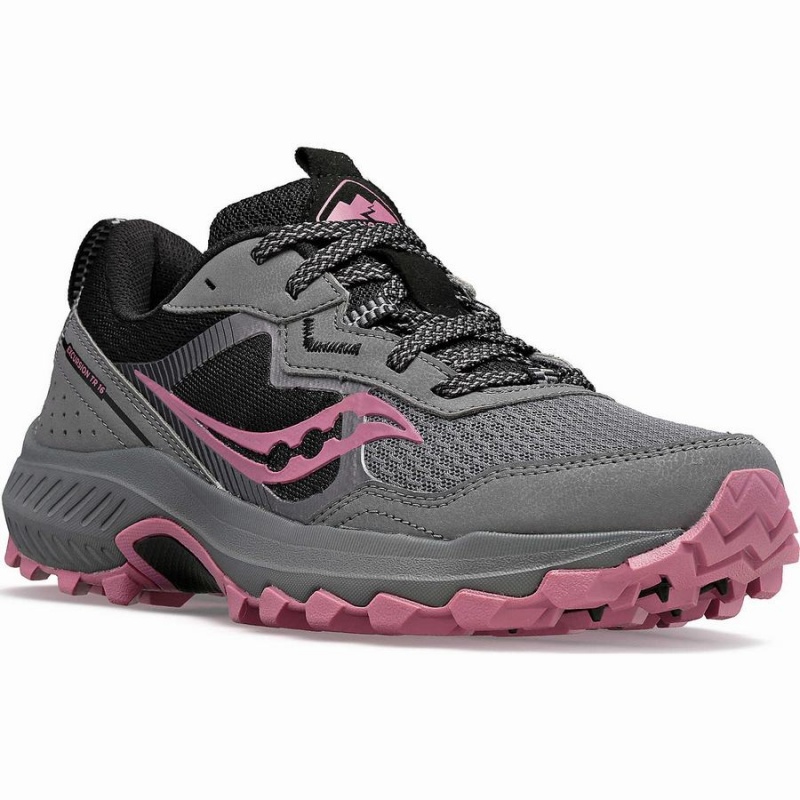 Women's Saucony Excursion TR16 Trail Running Shoes Grey / Rose | SG S93816-M07