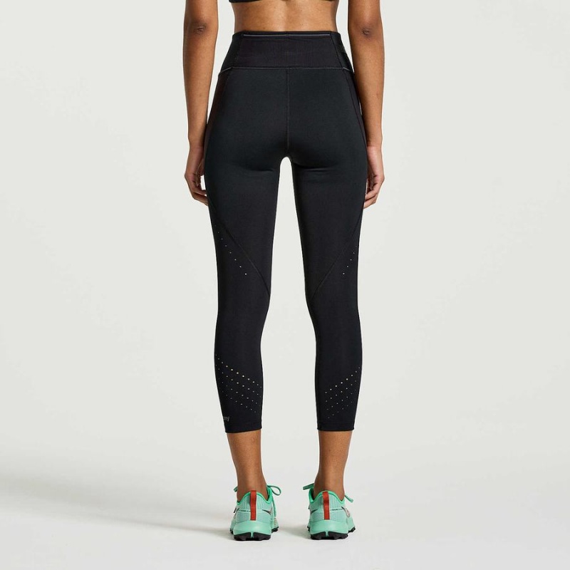 Women's Saucony Explorer Utility Crop Tight Black | SG S26983-N20