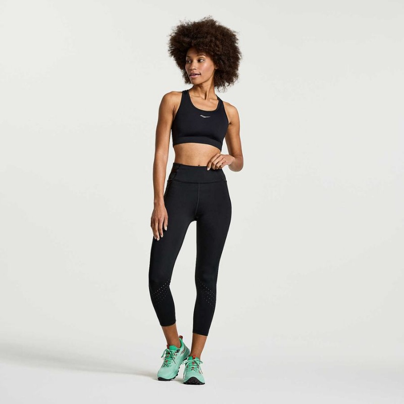 Women's Saucony Explorer Utility Crop Tight Black | SG S26983-N20