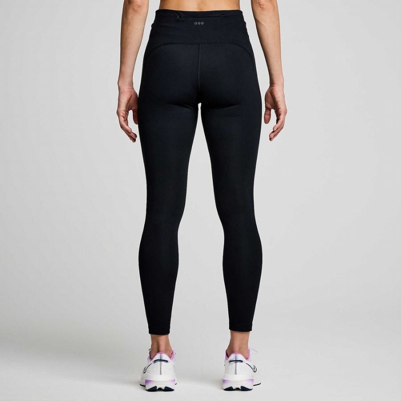 Women's Saucony Fortify 7/8 Tight Black | SG S34627-L32