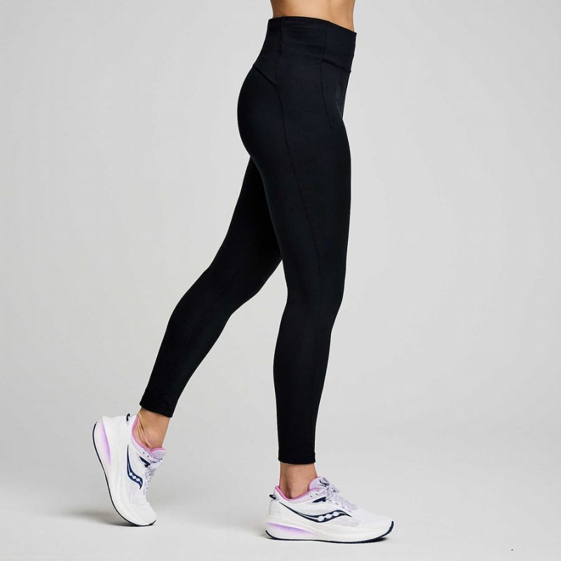 Women's Saucony Fortify 7/8 Tight Black | SG S34627-L32