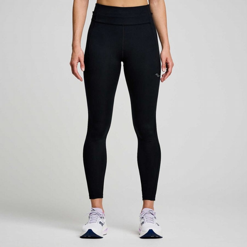 Women\'s Saucony Fortify 7/8 Tight Black | SG S34627-L32