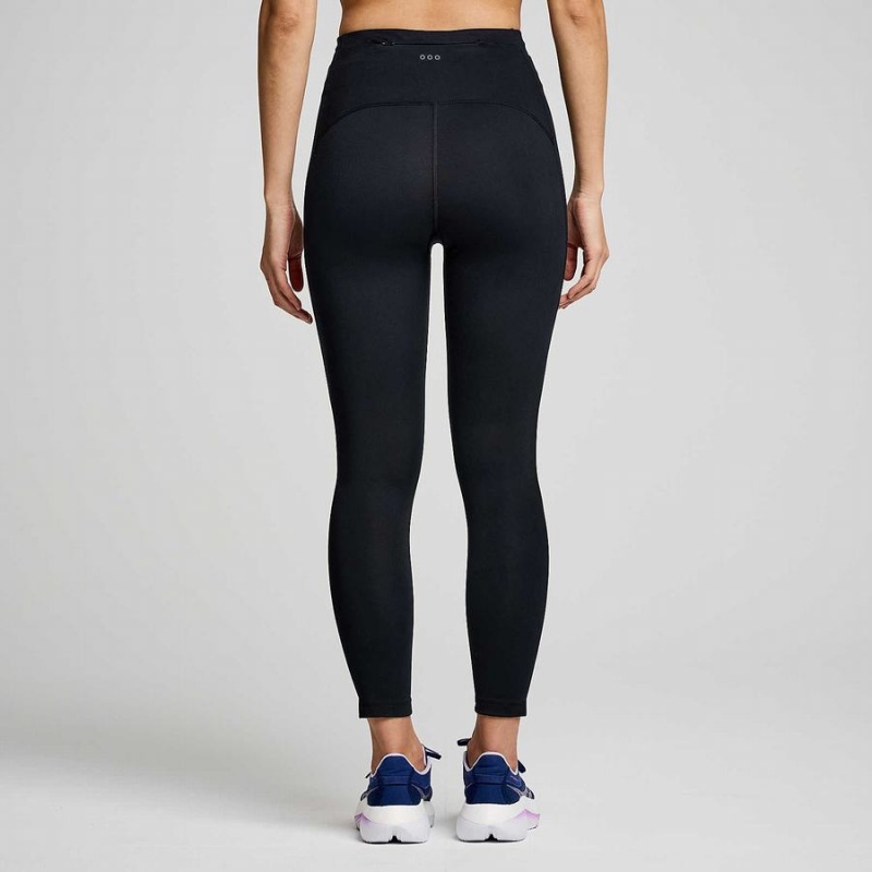 Women's Saucony Fortify Crop Tight Black | SG S82356-P59