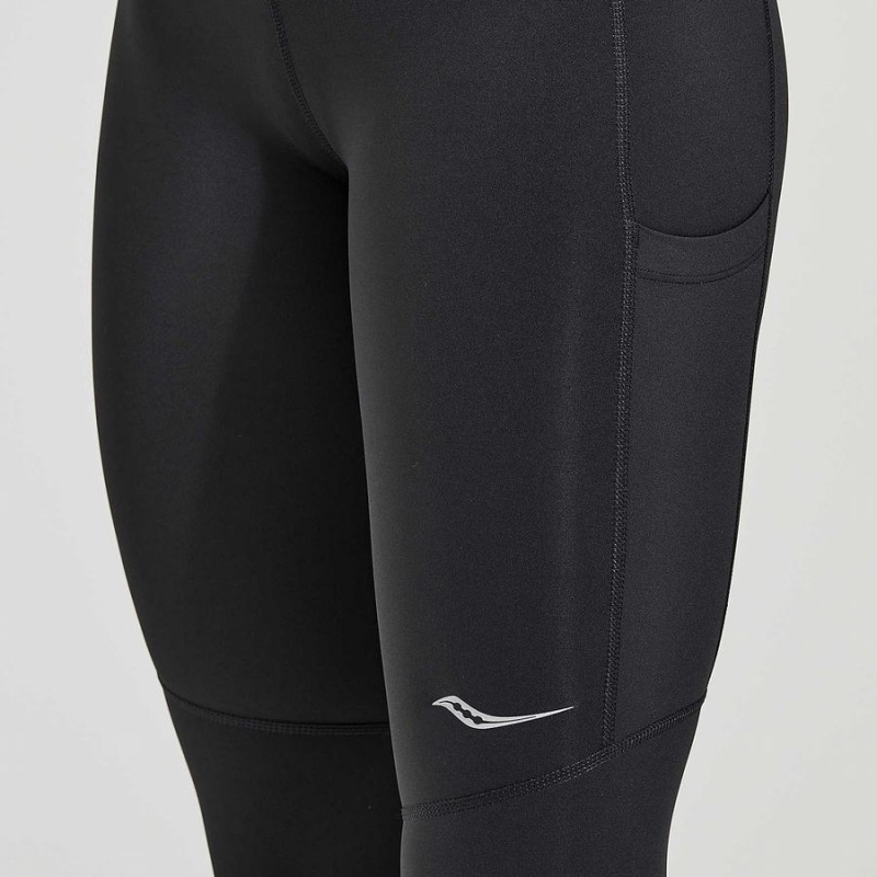 Women's Saucony Fortify Crop Tight Black | SG S30746-N23