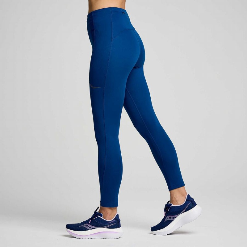 Women's Saucony Fortify Crop Tight Indigo | SG S96170-U87