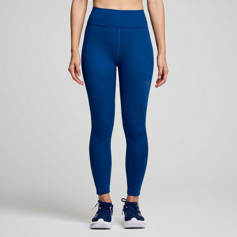 Women\'s Saucony Fortify Crop Tight Indigo | SG S96170-U87