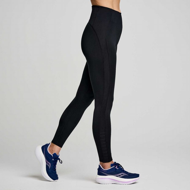 Women's Saucony Fortify Viz Tight Black | SG S67039-L31