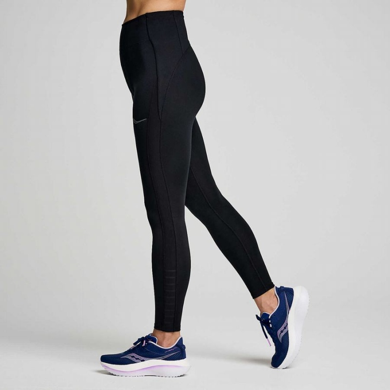 Women's Saucony Fortify Viz Tight Black | SG S67039-L31