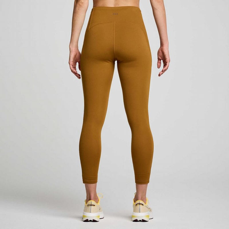 Women's Saucony Fortify Viz Tight Brown | SG S01236-K73