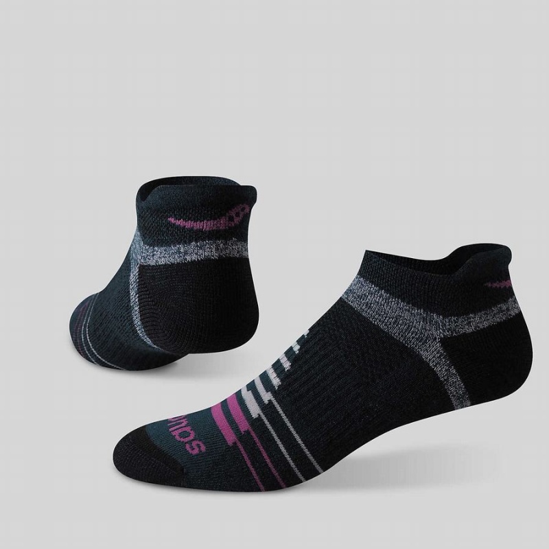 Women's Saucony Inferno Merino Wool Blend No Show 3-Pack Socks Pink | SG S49312-T18