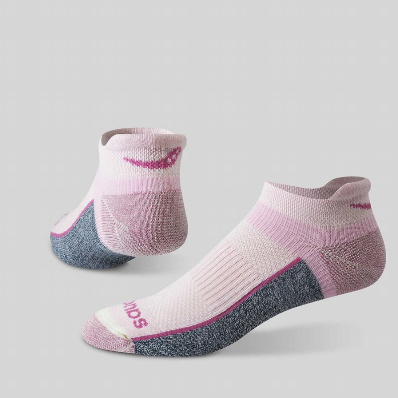 Women's Saucony Inferno Merino Wool Blend No Show 3-Pack Socks Pink | SG S49312-T18