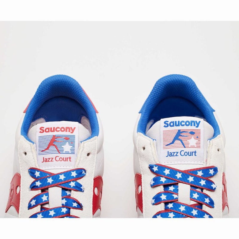 Women's Saucony Jazz Court 1776 Sneakers White / Red | SG S60912-R57