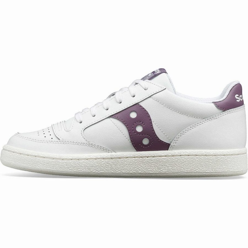 Women's Saucony Jazz Court PU Sneakers White / Purple | SG S83260-T10